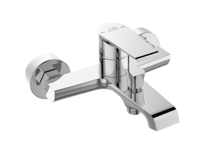 Badewannenarmatur in Silber LARGO Badarmatur Wannenbatterie