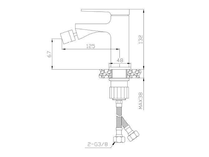 Bidetarmatur Schwarz-Gold MIDNIGHTE...