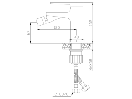 Bidetarmatur Schwarz-Gold MIDNIGHTE Wasserhahn Bidetmischer