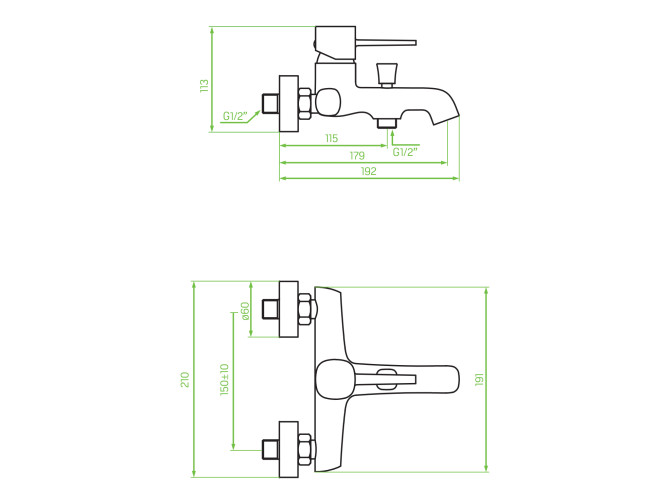 Badewannenarmatur in Schwarz POLLA...