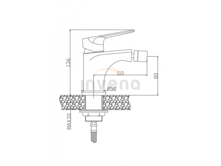 Bidetarmatur Silber NERI Wasserhahn Bidetmischer