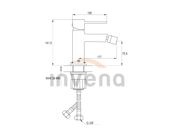 Bidetarmatur Schwarz GLAMOUR...