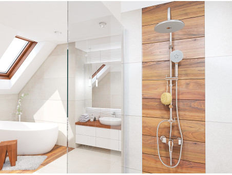 Regendusche in Silber CERS Handbrause, Duschsystem