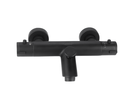 Badewannenarmatur in Schwarz TERMICO Badarmatur Wannenbatterie