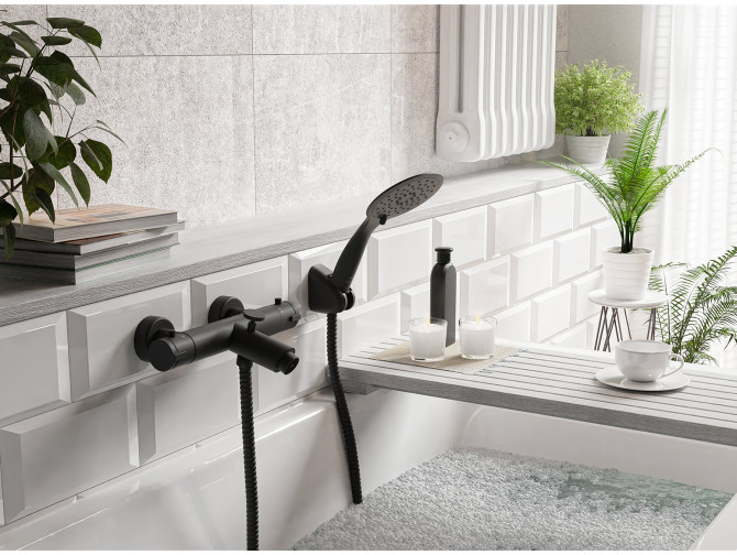 Badewannenarmatur in Schwarz TERMICO...