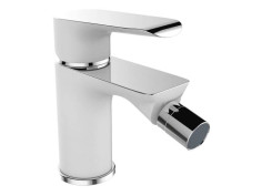 Bidetarmatur in Weiß-Silber...