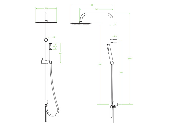 DP Bath Handbrause RY-T082 In Silber – Mit 3 Strahlarten, Ohne Schlauch