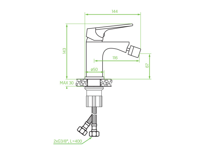 Bidetarmatur in Silber PLATO... Bidetarmatur in Silber PLATO...
