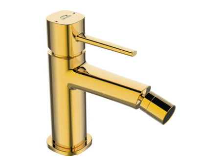 Bidetarmatur in Gold POLLA Badarmatur Bidet-Mischbatterie + Click-Clack