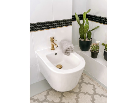 Bidetarmatur in Gold POLLA Badarmatur Bidet-Mischbatterie + Click-Clack