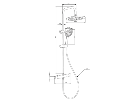 Dusch-Set in  Schwarz Thermostatisch MUSTA Duschsäule Brausegarnitur