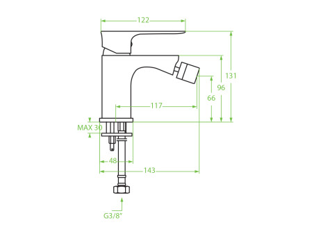 Bidetarmatur in Silber RAILA Badarmatur Bidet-Mischbatterie