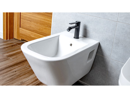 Bidetarmatur in Schwarz PINAR Badarmatur Bidet-Mischbatterie + Click-Clack