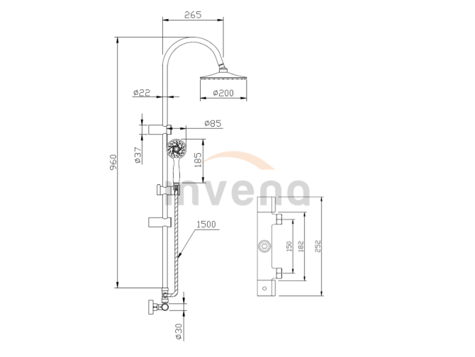 Dusch-Set in  Schwarz Thermostatisch... Dusch-Set in  Schwarz Thermostatisch...