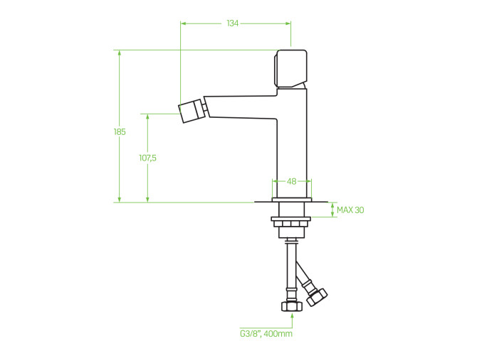 Bidetarmatur in Silber PRETTO... Bidetarmatur in Silber PRETTO...
