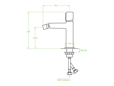 Bidetarmatur in Silber PRETTO Badarmatur Bidet-Mischbatterie + Click-Clack