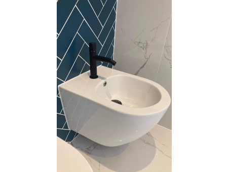 Bidetarmatur in Schwarz PRETTO Badarmatur Bidet-Mischbatterie + Click-Clack