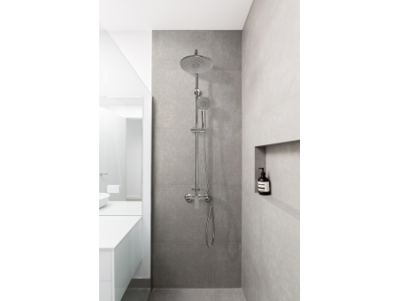 Dusch-Set in  Silber MALTA Duschsäule Brausegarnitur