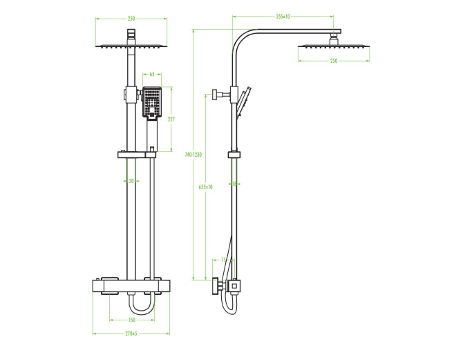 Dusch-Set in Silber KVADRATO...