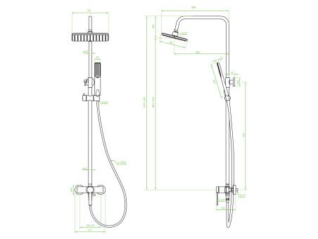 Dusch-Set in Silber PINAR Duschsäule