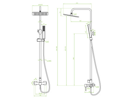 Dusch-Set in Silber POLLA Duschsäule