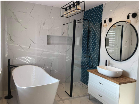 Dusch-Set in Schwarz PRETTO Thermostatisch Duschsäule