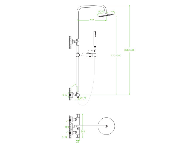 Dusch-Set in Silber PRETTO...