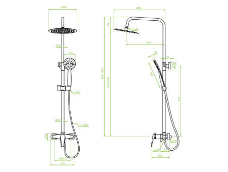 Dusch-Set in Weiß-Gold RUBIO Duschsäule