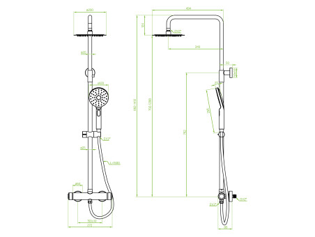 Dusch-Set in Silber VOLUMO Duschsäule