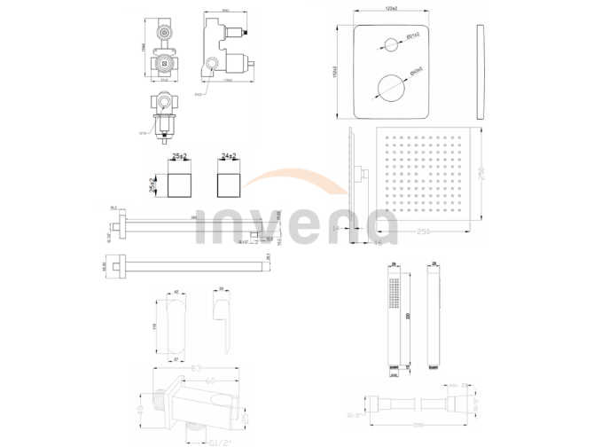 Unterputz Armatur Brausearmatur in...