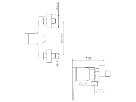 Brausearmatur Schwarz-Gold MIDNIGHTE Wasserhahn Brausebatterie