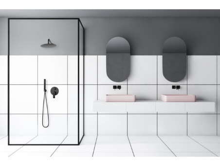 Unterputz Armatur Brausearmatur in Schwarz SIROS Komplettes Duschsystem