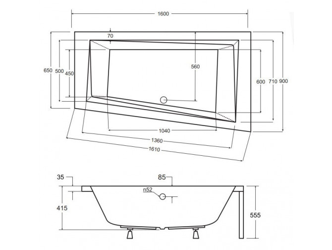 Badewanne Eckwanne Intimas 160x90... Badewanne Eckwanne Intimas 160x90...