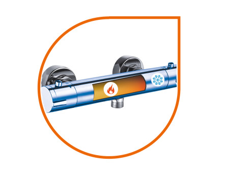 Brausearmatur Silber COOL TOUCH Wasserhahn Brausebatterie