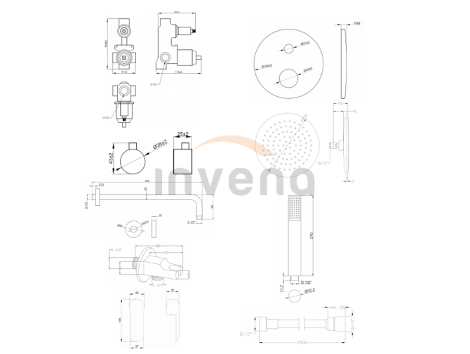 Unterputz Armatur Brausearmatur in... Unterputz Armatur Brausearmatur in...