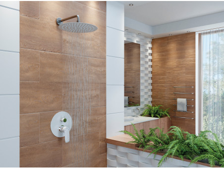 Unterputz Duschbatterie inWeiß-Silber ALEA Verdeckter Einbau Duschbatterie