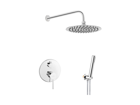 Unterputz Armatur Brausearmatur in Silber DAFNI Komplettes Duschsystem