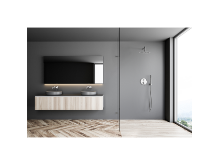 Unterputz Armatur Brausearmatur in Silber DAFNI Komplettes Duschsystem