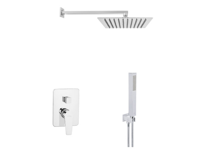 Unterputz Armatur Brausearmatur in Silber DOKOS Komplettes Duschsystem