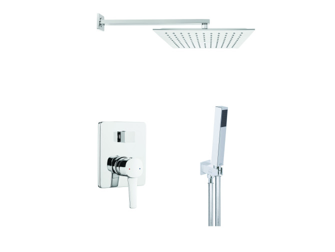 Unterputz Armatur Brausearmatur in Silber GLAMOUR Komplettes Duschsystem