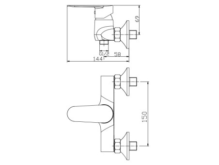 Brausearmatur Silber ESLA Wasserhahn Brausebatterie