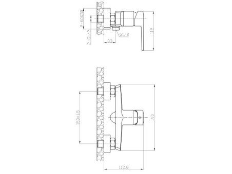 Brausearmatur Schwarz FIRA Wasserhahn Brausebatterie