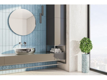 Waschtischarmatur Silber GLAMOUR Wasserhahn Mischbatterie