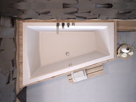 Badewanne Eckwanne Intimas Slim 170x125 Links Rand 15 mm | Ablauf Viega & Füße GRATIS !