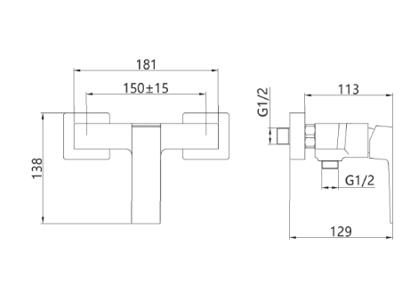 Brausearmatur Silber PAROS Wasserhahn Brausebatterie