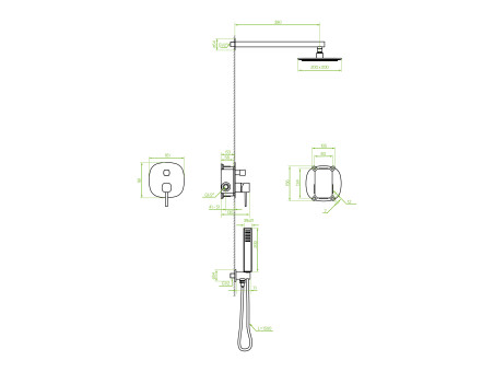 Unterputz Armatur Brausearmatur in Rosegold POLLA