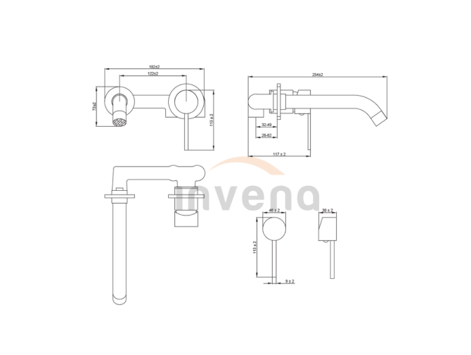 Unterputz Waschtischarmatur Schwarz... Unterputz Waschtischarmatur Schwarz...