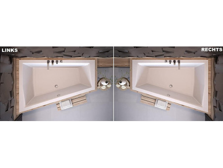 Badewanne Eckwanne Intimas Slim 170x125 Links Rand 15 mm | Ablauf Viega & Füße GRATIS !