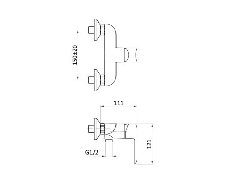 Brausearmatur Schwarz SIROS Wasserhahn Brausebatterie