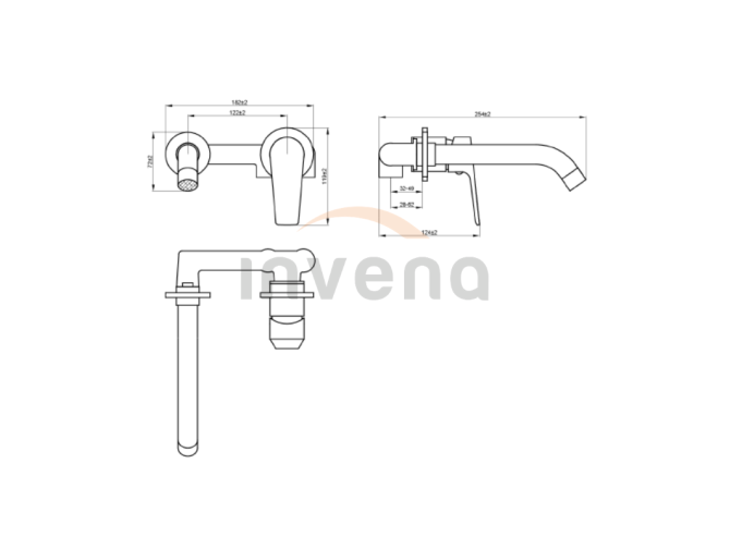 Unterputz Waschtischarmatur Schwarz...